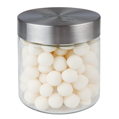 Bocal en verre de 0,9 litre avec embossage, rempli de bonbons Bocal en verre de 0,9 litre avec embossage, rempli de bonbons