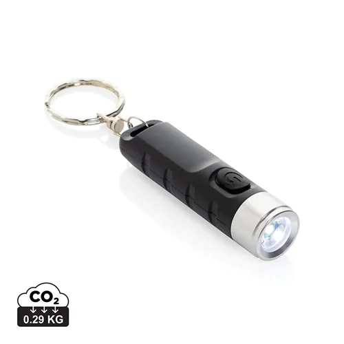 Globix RCS recycled plastic USB re-chargeable keychain torch Globix RCS recycled plastic USB re-chargeable keychain torch