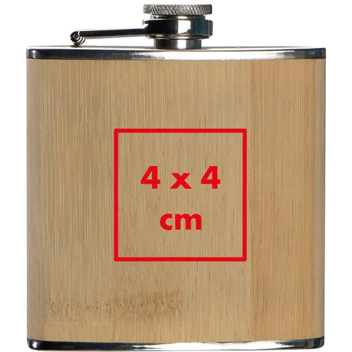 Hip flask with bamboo cover
