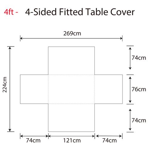 Full Coverage Fitted Tablecloth - 76x122cm (4ft Table)