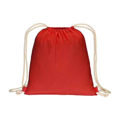 Mochila de color liso de algodón reciclado (140 g/m2). Cierre con doble cordón Mochila de color liso de algodón reciclado (140 g/m2). Cierre con doble cordón