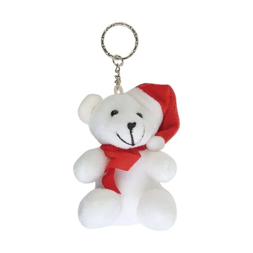 Porte cles en polyester en forme d ours de Noel en peluche Porte cles en polyester en forme d ours de Noel en peluche