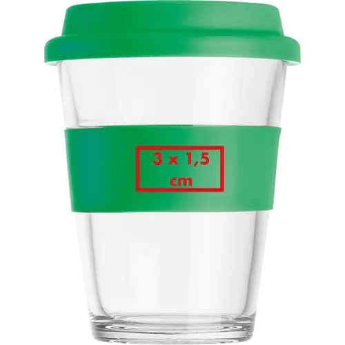 Szklany kubek z pokrywką 300 ml