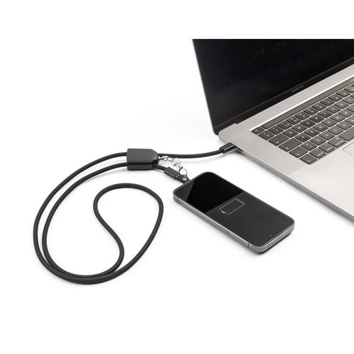 ZEWAIL. Lanière avec support pour smartphone inclus, câble USB-C et divers adaptateurs en ABS recyclé et TPE recyclé