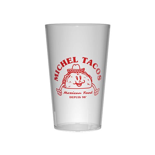 Personalised 12 cl Reusable Plastic Cup - 1 color screen printing