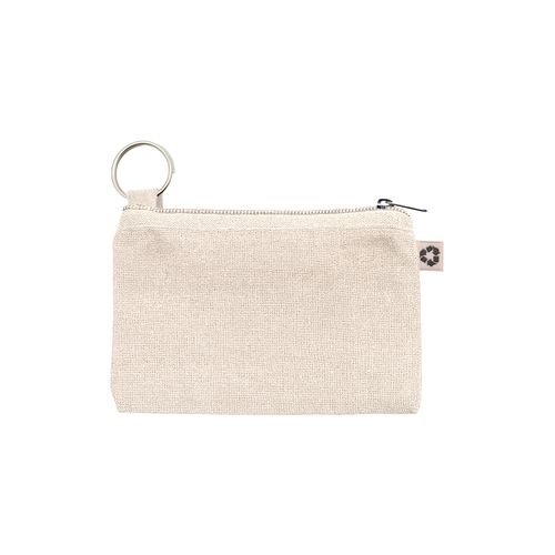 Pouch in recycled cotton 220 g/m2 with removable internal keyring Pouch in recycled cotton 220 g/m2 with removable internal keyring