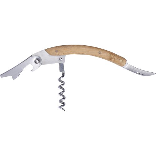 Stainless steel and bamboo wine set Leonie