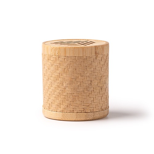 Wireless speaker made with natural fiber body and Alceu