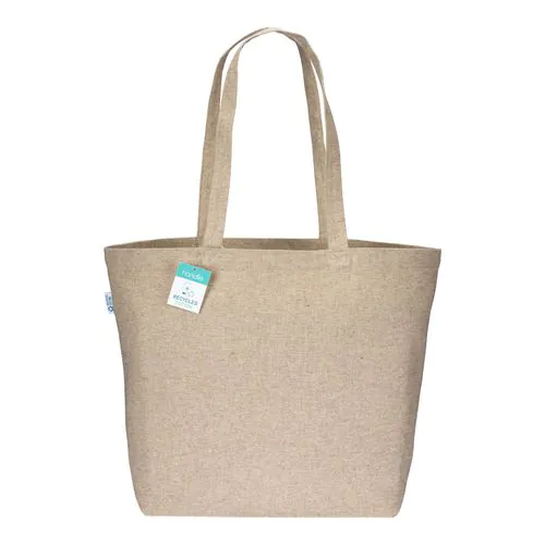 280g/m2 recycled cotton shopping bag, long handles and gusset 280g/m2 recycled cotton shopping bag, long handles and gusset