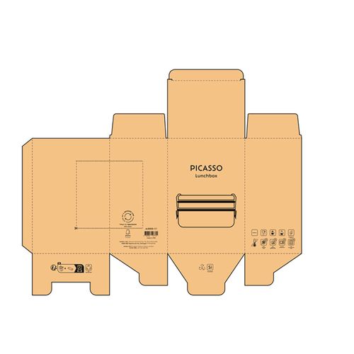 Box pranzo Picasso 1240ml rSS. 2 scomparti