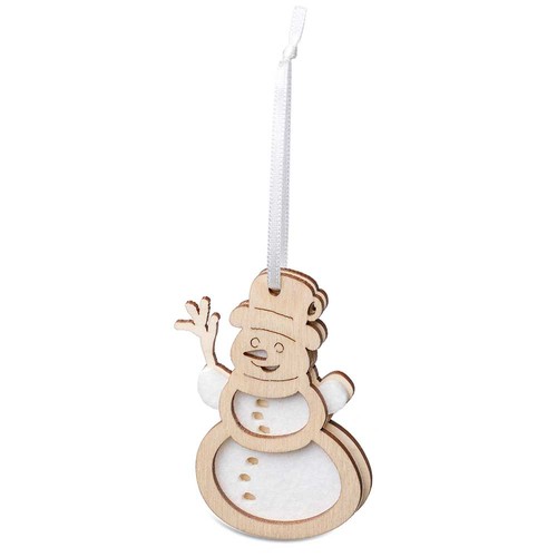 Wood-felt tag - Snowman in promotional bag