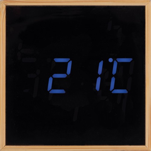 Desk clock with black display and blue LED display Desk clock with black display and blue LED display