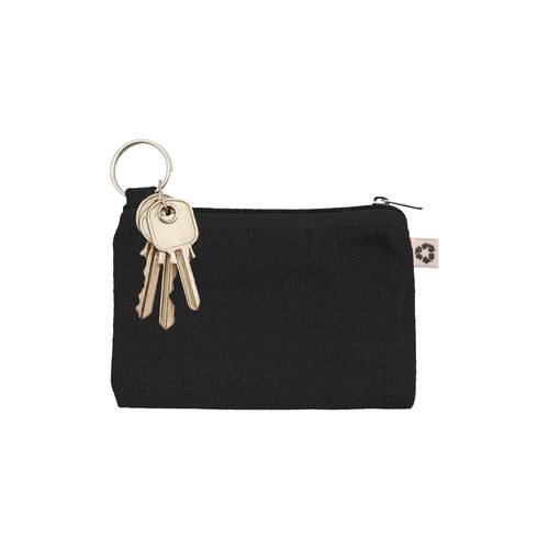 Pouch in recycled cotton 220 g/m2 with removable internal keyring Pouch in recycled cotton 220 g/m2 with removable internal keyring