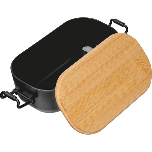 Lunchbox with bamboo lid and clamp closure. JAVIER Lunchbox with bamboo lid and clamp closure. JAVIER