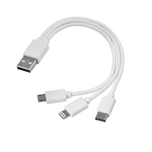 Cable 3 en 1, micro USB + type C + Lightning Cable 3 en 1, micro USB + type C + Lightning