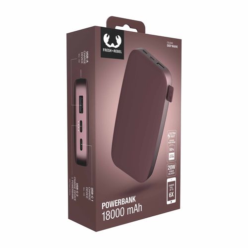 Fresh 'n Rebel Powerbank 18000 mAh USB-C Deep Mauve