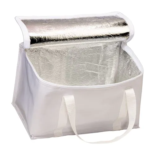 Cooler bag with silver interior