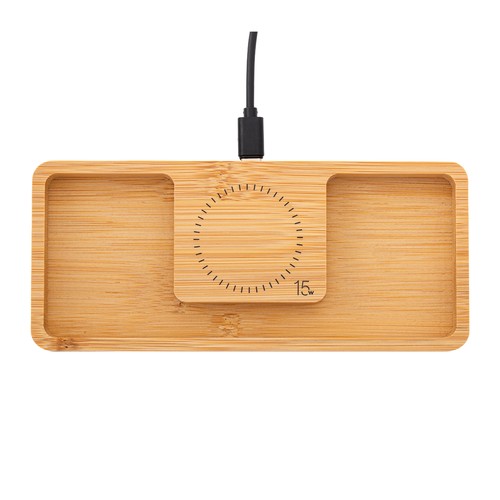 Desktop Organizer with wireless charger REEVES-BAMBOOCHARGE