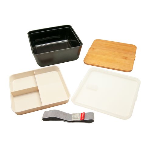 Bento 'Saitama', avec couvercle en bambou Bento 'Saitama', avec couvercle en bambou
