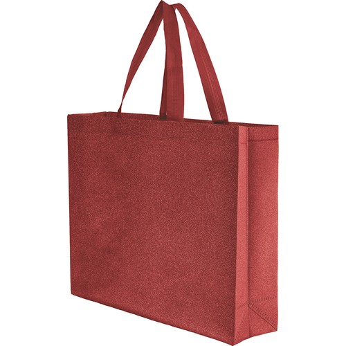 * BORSA SHOPPER CON SOFFIETTO TERMOSALDATA IN TNT GLITTERATO (130 gr/mq)