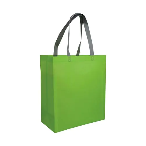Laminated, heat-sealed 100 g/m2 non-woven fabric shopping bag with gusset Laminated, heat-sealed 100 g/m2 non-woven fabric shopping bag with gusset