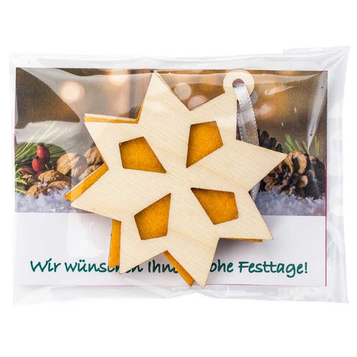 Wood-felt tag - Star in promotional bag Wood-felt tag - Star in promotional bag
