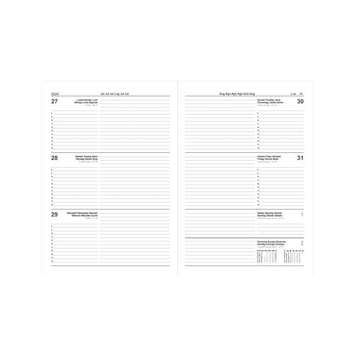 Agenda hebdomadaire 2025, couverture avec surpiqûres, porte-stylo et papier blanc Agenda hebdomadaire 2025, couverture avec surpiqûres, porte-stylo et papier blanc