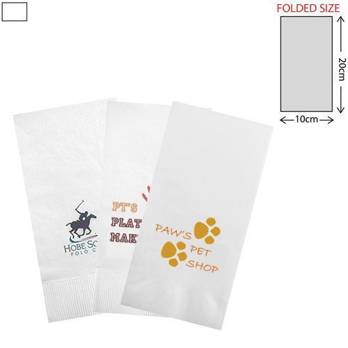 Paper Folded Napkins - White (40x40cm) (20x10cm when folded)