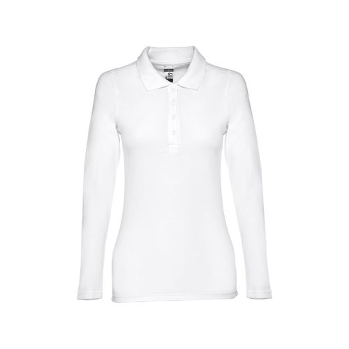 THC BERN WOMEN WH. Polo da donna a manica lunga in cotone cardato THC BERN WOMEN WH. Polo da donna a manica lunga in cotone cardato