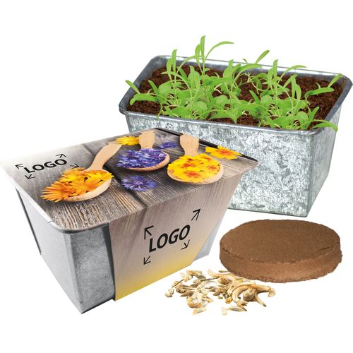 Zinc box Edible Flowers