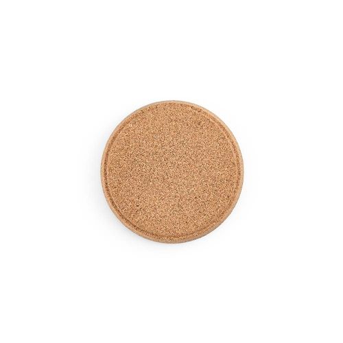 Ravel individual round cork coaster with rim. Made in Portugal
