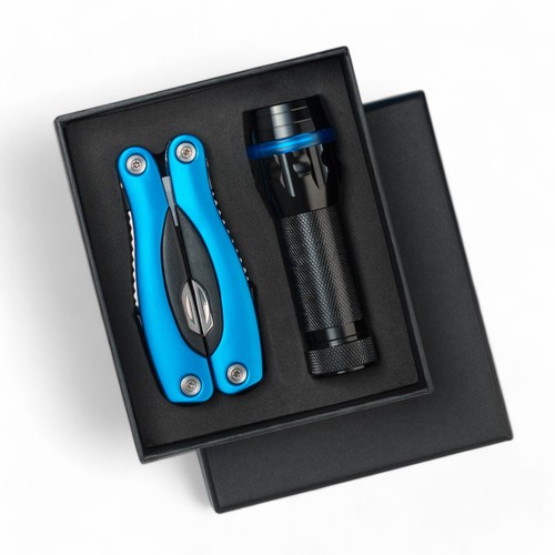 CONJUNTO COLORADO II: LINTERNA LED Y HERRAMIENTA MULTIUSO