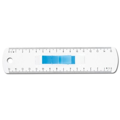 15cm TRANSPARENT RULER WITH PAGE FLAGS