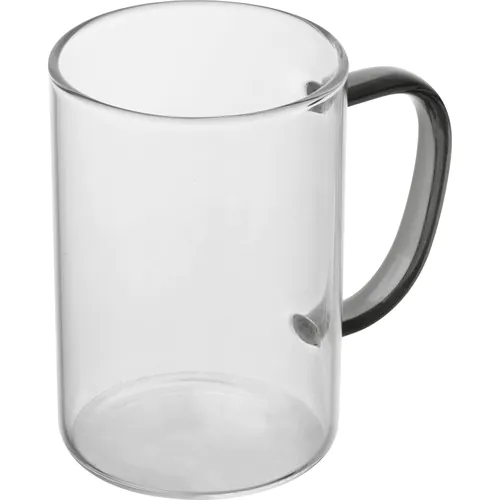 glass mug with coloured handle glass mug with coloured handle