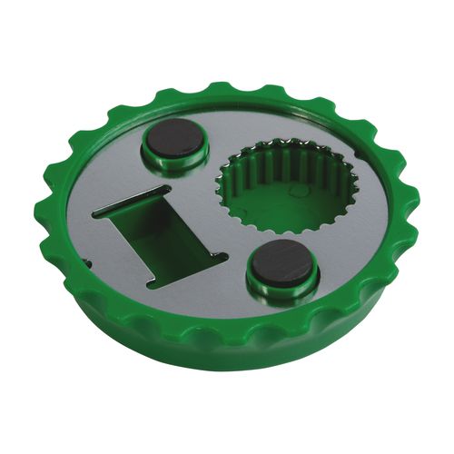 ABS and metal, bottle top-shaped, screw-top and bottle opener with magnets