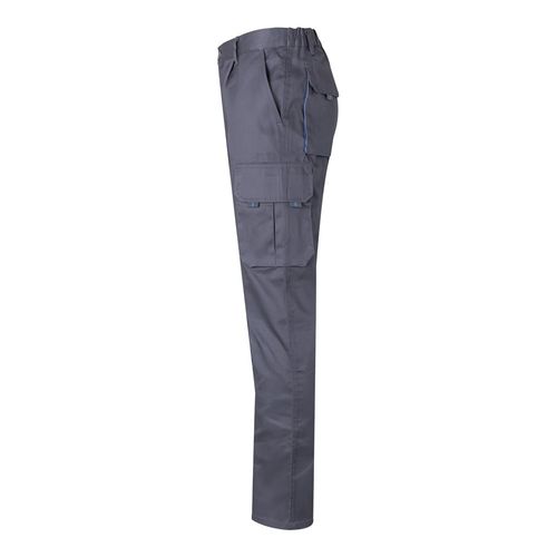 VL HYPNOS. Pantalón de sarga multibolsillos bicolor (200g/m²), en algodón (35%) y poliéster (65%)