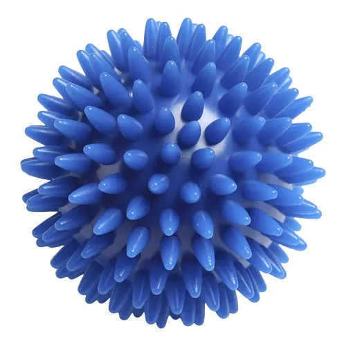 Balle de massage hérisson, neutre (78 mm, bleu), "Made in Germany"