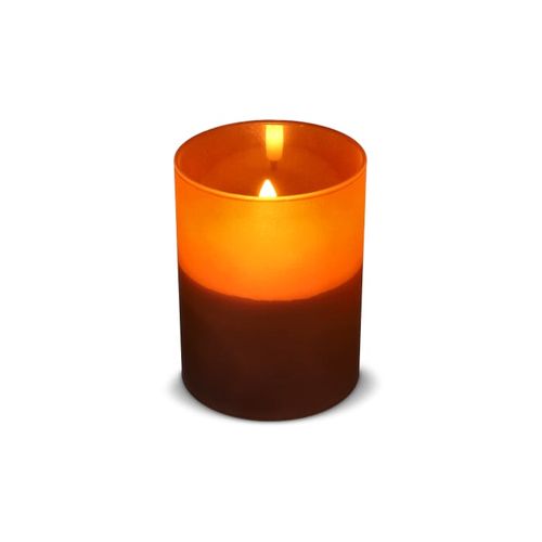 Bougie rechargeable à l'huile de cire et LED Nyelle dans un verre
