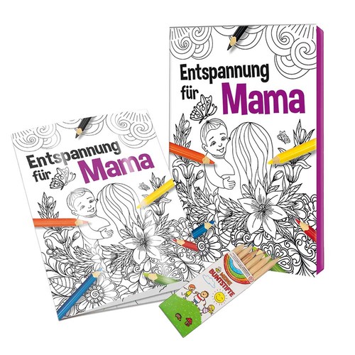 Colouring book / set A6 - relaxation for mama - Colouring set neutral