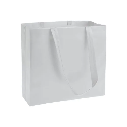 Shopper en TNT laminé, anses longues et soufflet