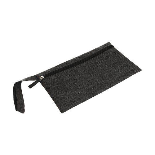 900D polyester document holder with mélange effect, convenient handle and zipper closure