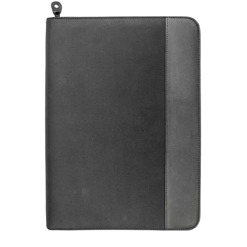 Pochette porte-documents en microfibre et simili cuir. Reliure à anneaux. Pochette porte-documents en microfibre et simili cuir. Reliure à anneaux.