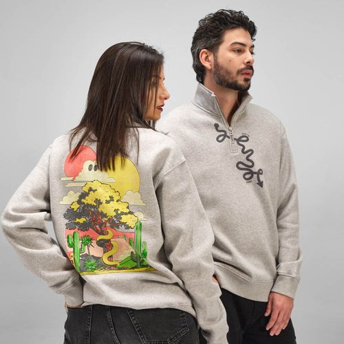 Felpa Malibu c/ mezza cerniera. Cotone bio, rCotton e rPET. Made in Portogallo Felpa Malibu c/ mezza cerniera. Cotone bio, rCotton e rPET. Made in Portogallo