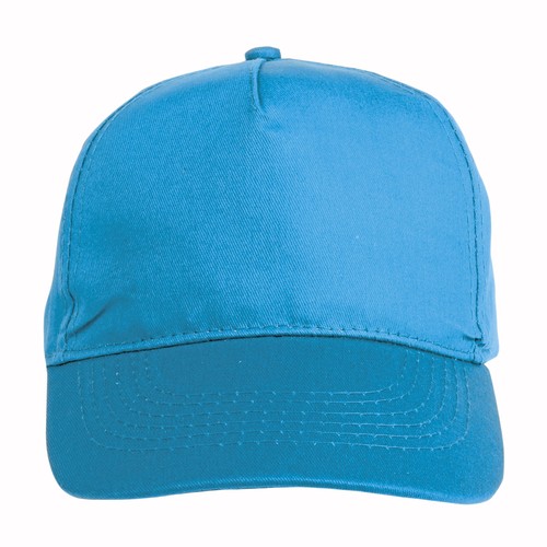 Polyester 5-panel cap with adjustable velcro strap