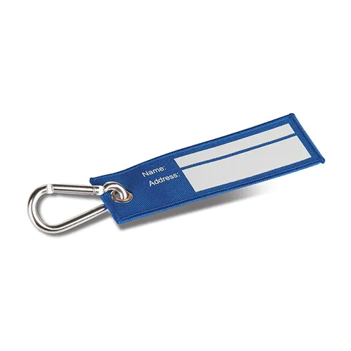LUGGAGE TAG IN POLYESTER AND METAL LUGGAGE TAG IN POLYESTER AND METAL