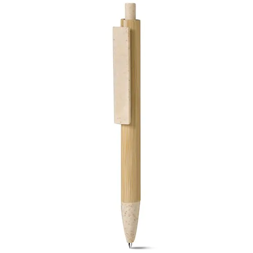 BALLPOINT PEN WITH BLUE REFILL IN BAMBOO AND WHEAT STRAW + ABS