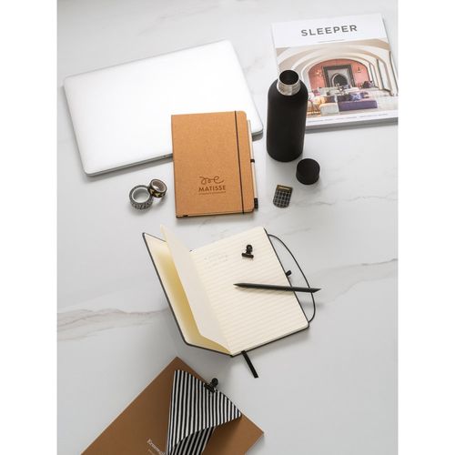 MATISSE. Bloc-notes A5 avec couverture rigide en cuir (70% recyclé) avec pages lignées