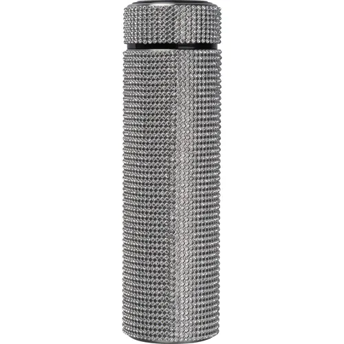 Botella grande de acero inoxidable con detalles de strass