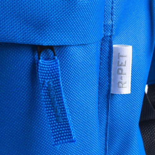 Sac à dos en polyester recyclé R-PET avec poche externe avec fermeture éclair Sac à dos en polyester recyclé R-PET avec poche externe avec fermeture éclair