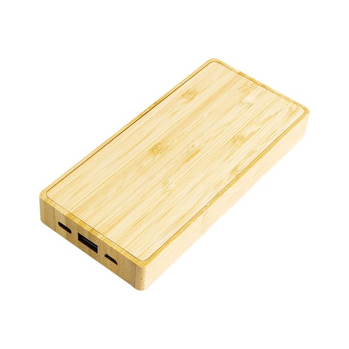 Powerbank solaire en bambou Nasrin Powerbank solaire en bambou Nasrin